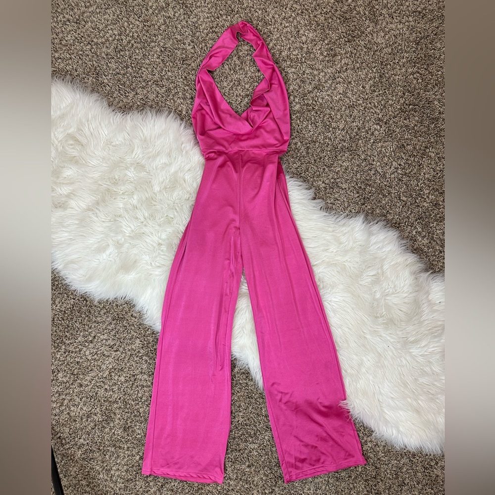 Pink Back-less Jumpsuit